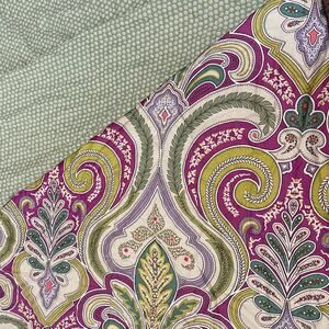 Echo Design Reversible Paisley Medallion Duvet Cover in Purple and Green